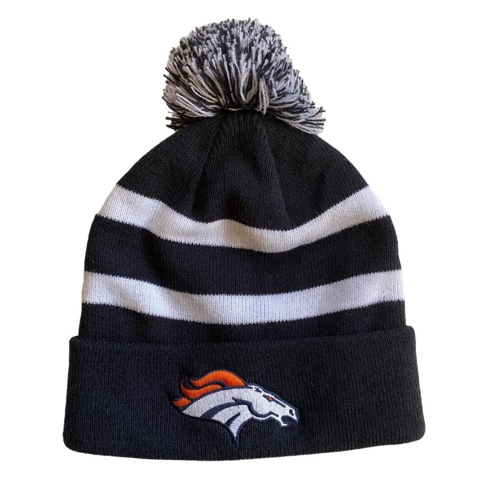 NEW Broncos NFL Black Pom Pom Winter Hat